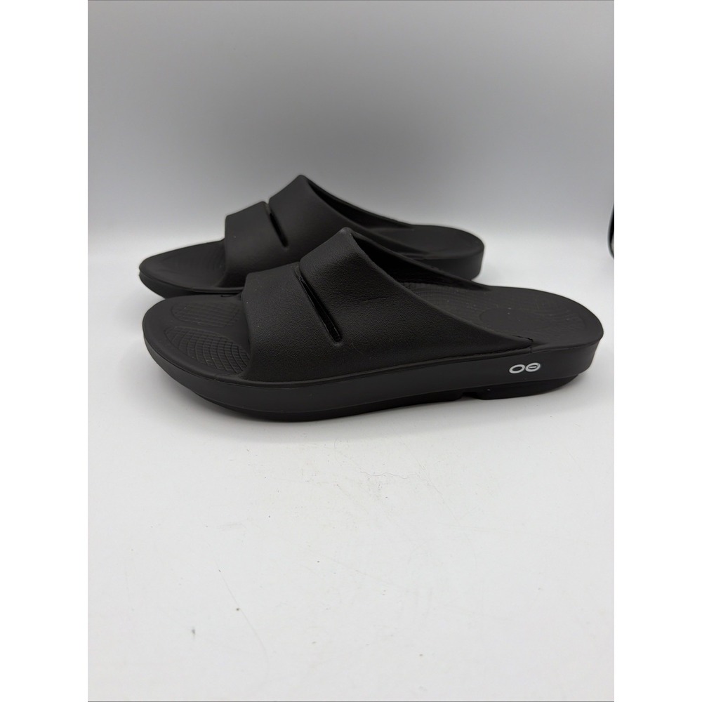 Oofos Ooahh Sport Flex Slide Sandals W 11/ M 9 Black Recovery Comfort